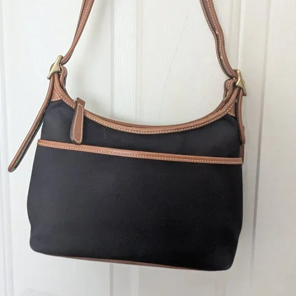 Coach vintage Cavas Leather  Shoulder Bag Crossbody Black Brown - Picture 14 of 16